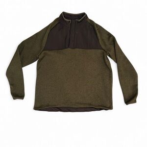 Champion Fleece Quarter Sleeve Green Sweatshirt with Finger Holes
